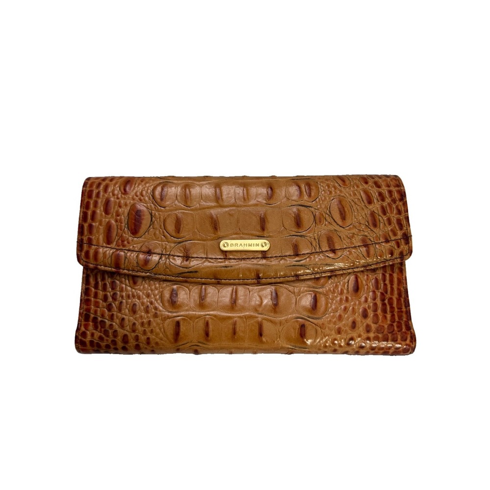 Brahmin Checkbook Pecan Melbourne Leather Wallet